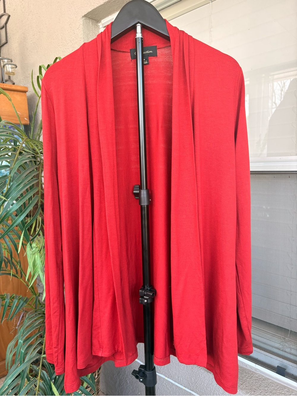 GG Collection Open-Front Red Cardigan